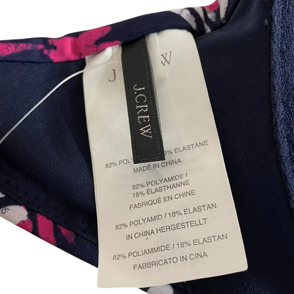 J. Crew Bikini Top Navy Convertible Underwire Geometric Fan Print 32D Small NWT - Picture 3 of 16
